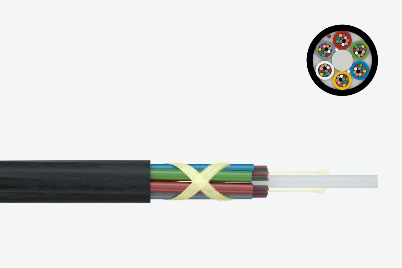 Optical micro cable 10/6 A-DQ(ZN)2Y  nx12 (HT)