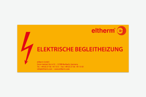 ELWS01D Sticker -Elektrische Begleitheizung-