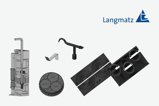 LANGMATZ Adapterplatten geteilt mit je 2 elastischen Sollbruchstellen;
 40-125 Durchmesser (06 568 0009)